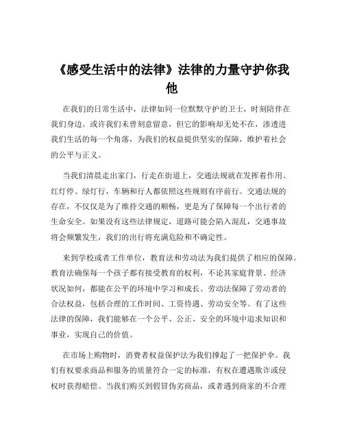 《感受生活中的法律》法律的力量守护你我他