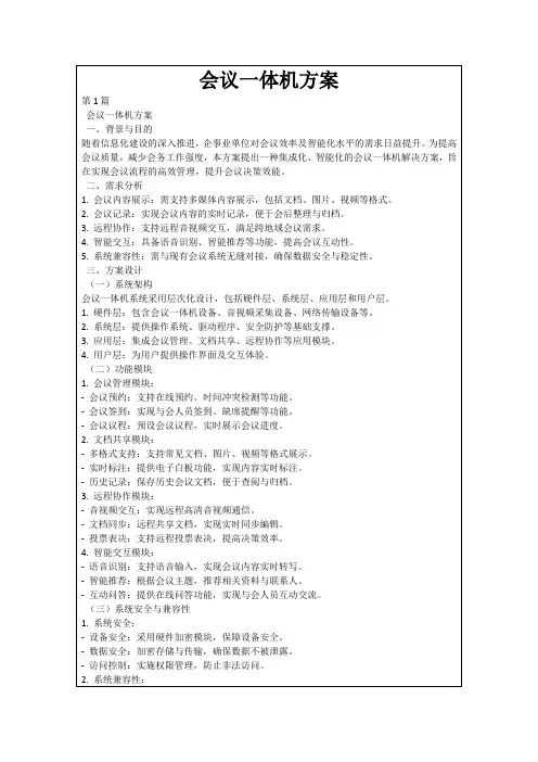 会议一体机方案
