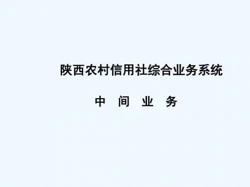 陕西农村信用社综合业务系统之中间业务PPT(16张)