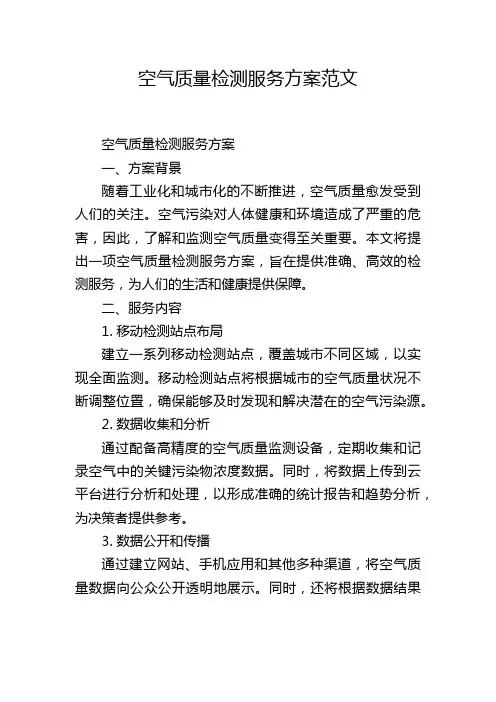 空气质量检测服务方案范文