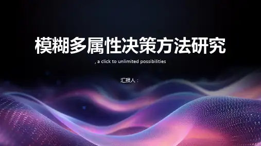 模糊多属性决策方法研究
