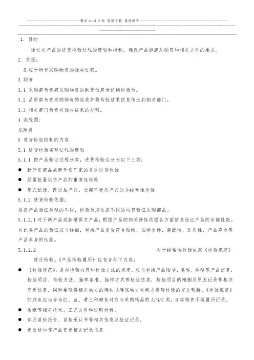 进货检验控制程序