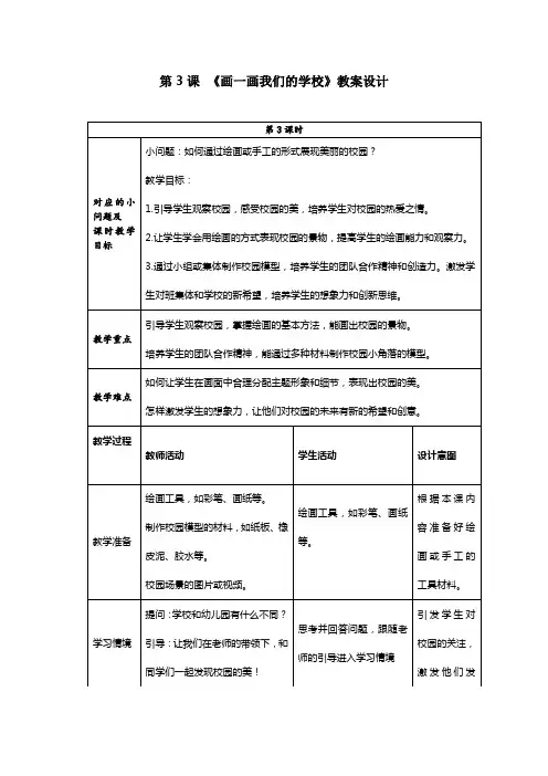 画一画我们的学校(教学设计)-2024-2025学年人美版(2024一年级上册
