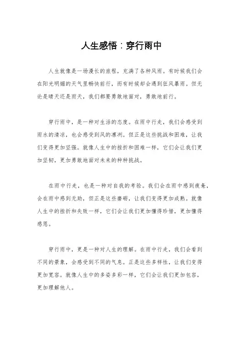人生感悟：穿行雨中