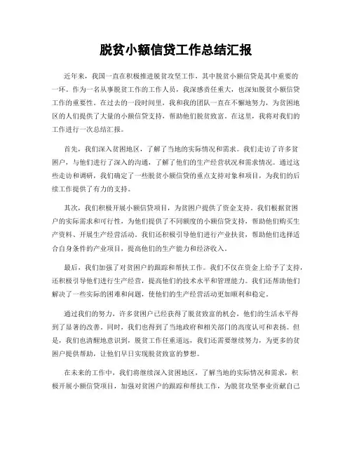 脱贫小额信贷工作总结汇报