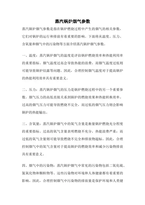 蒸汽锅炉烟气参数