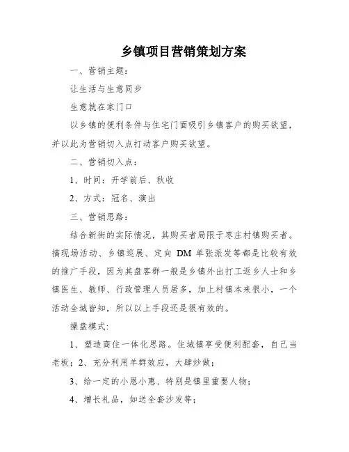 乡镇项目营销策划方案