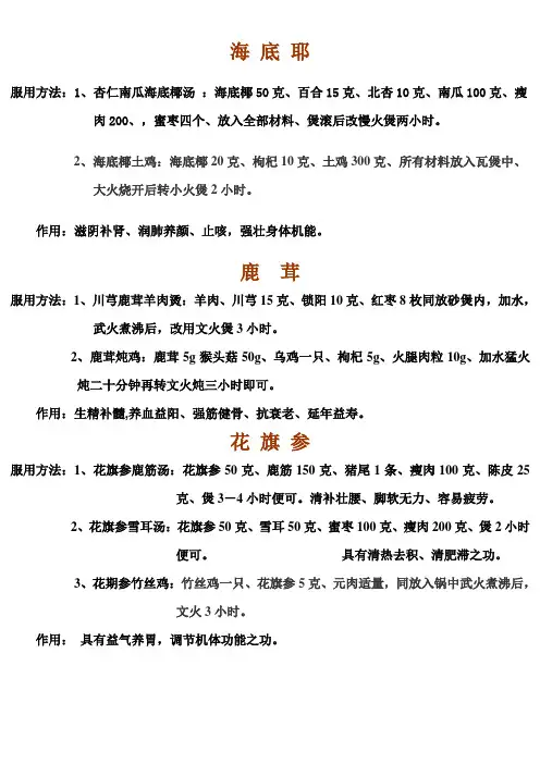 名贵中药  药膳