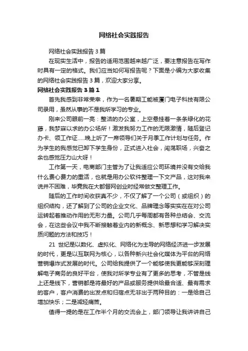 网络社会实践报告3篇