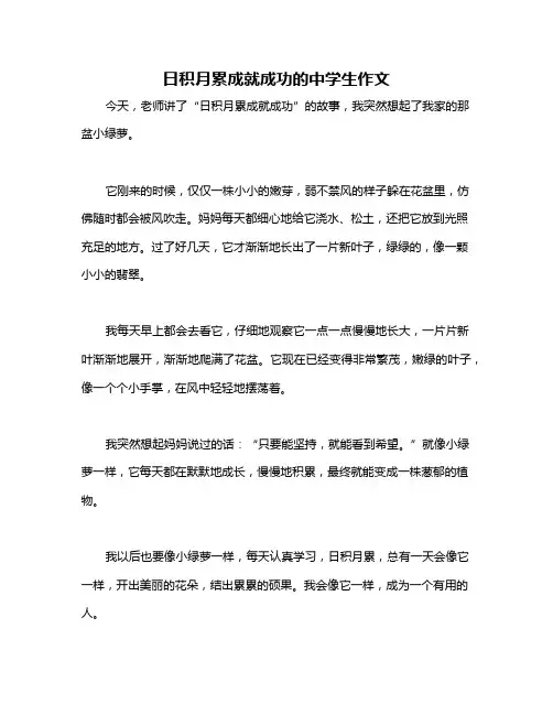 日积月累成就成功的中学生作文
