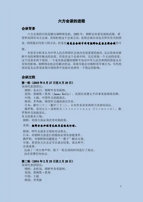 2六方会谈的进程