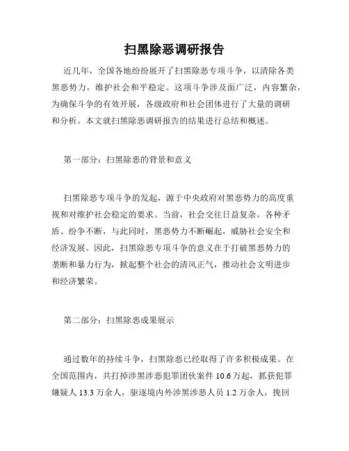 扫黑除恶调研报告