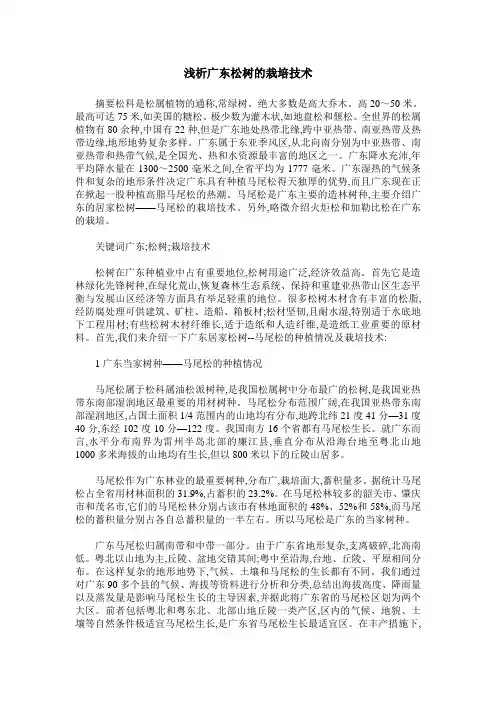 浅析广东松树的栽培技术