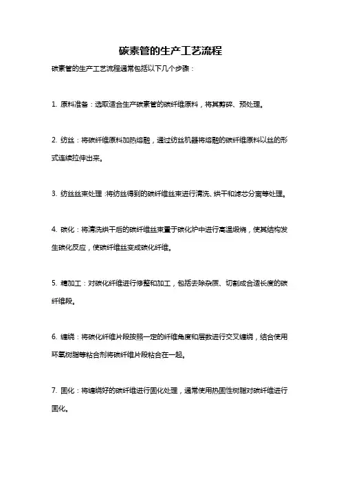 碳素管的生产工艺流程