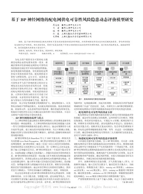 基于BP神经网络的配电网供电可靠性风险隐患动态评价模型研究