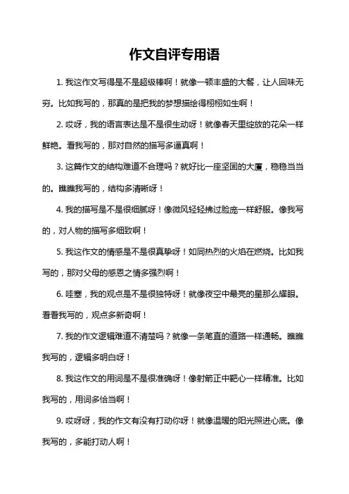 作文自评专用语