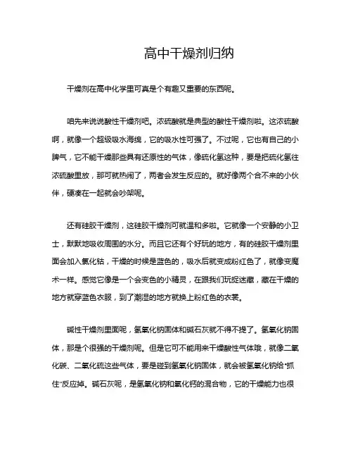 高中干燥剂归纳