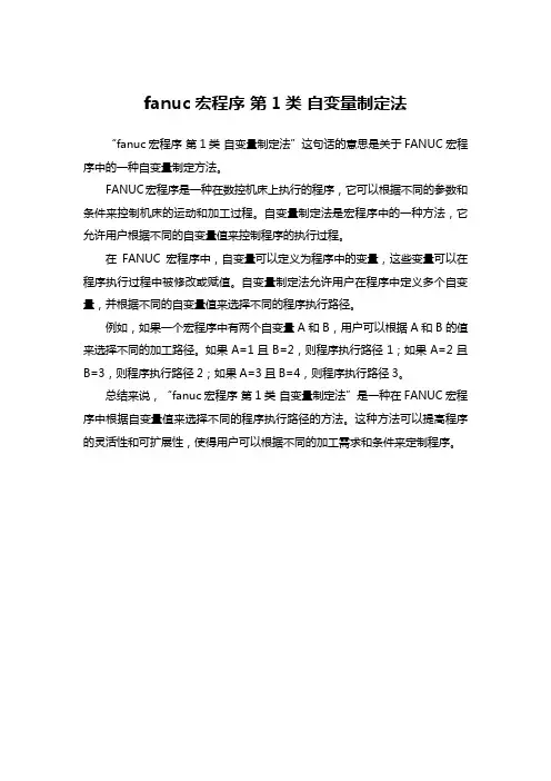 fanuc宏程序 第1类 自变量制定法