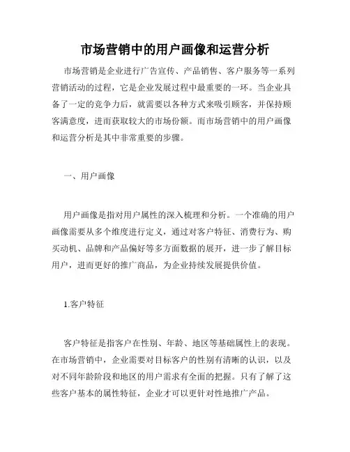市场营销中的用户画像和运营分析