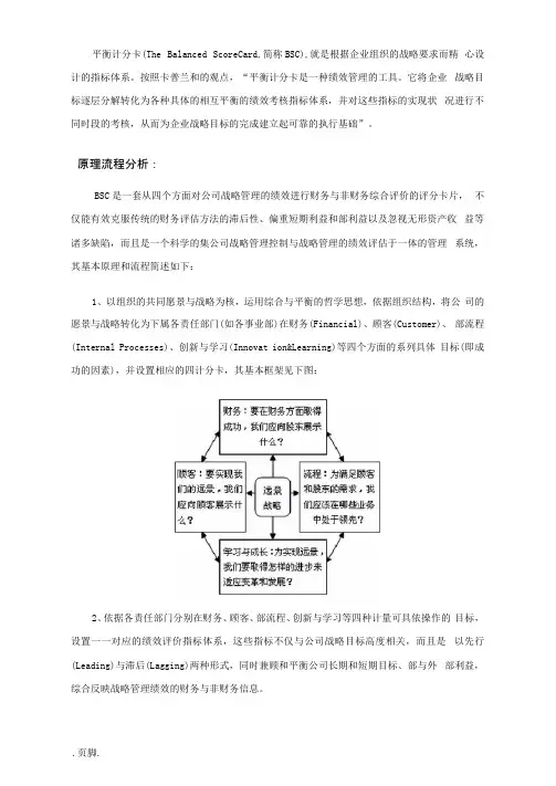 平衡计分卡绩效管理方法介绍