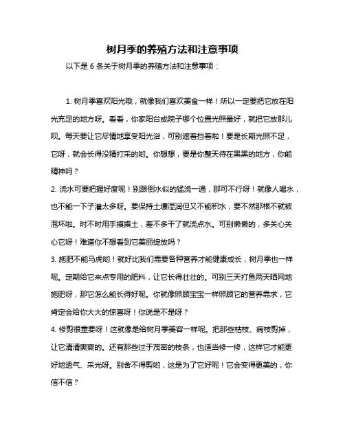 树月季的养殖方法和注意事项