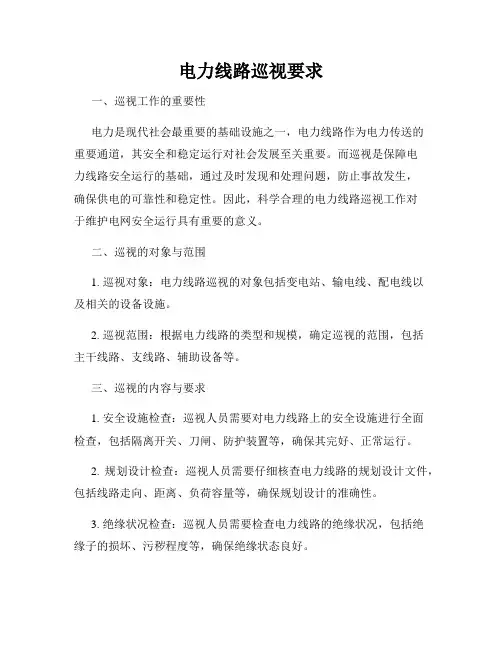 电力线路巡视要求