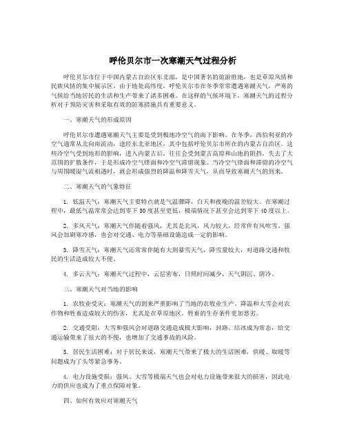 呼伦贝尔市一次寒潮天气过程分析