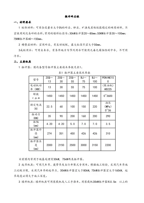 振冲碎石桩施工方案