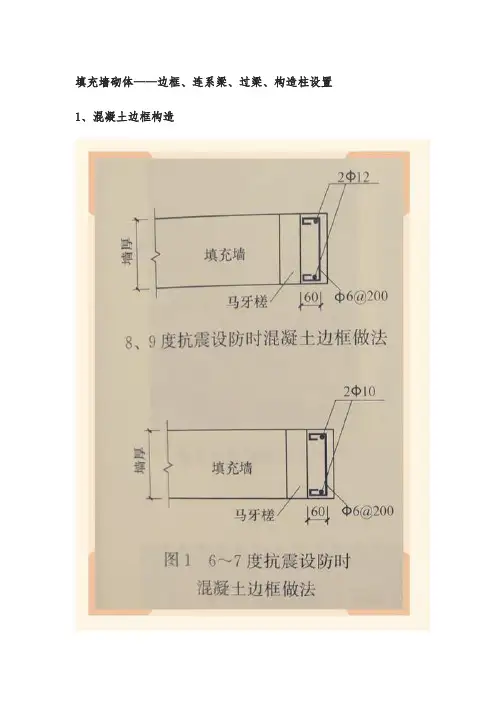 5、填充墙砌体——边框、连系梁、过梁、构造柱设置