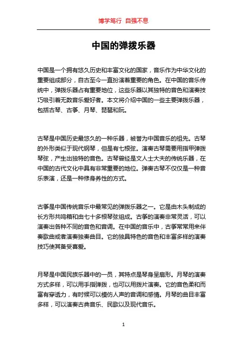 中国的弹拨乐器