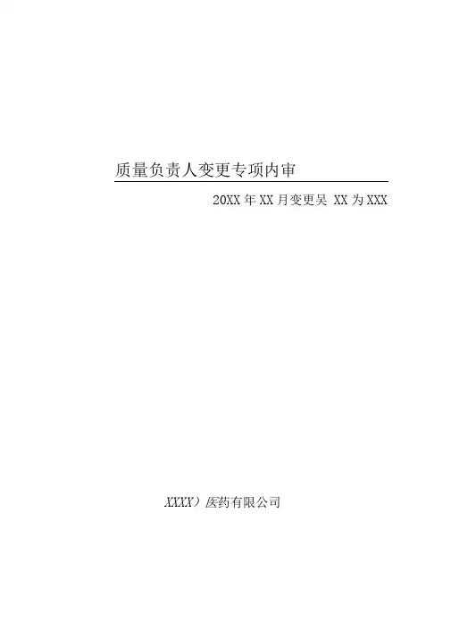 质量负责人变更专项内审