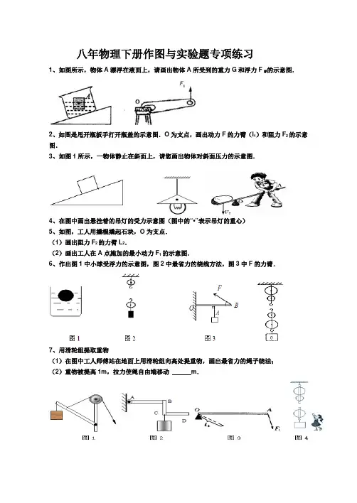 八年级物理下册作图与实验题专项练习