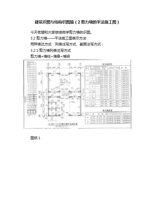 建筑识图与结构识图篇（2剪力墙的平法施工图）