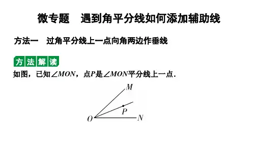 2024辽宁中考数学二轮专题复习 微专题  遇到角平分线如何添加辅助线(课件)