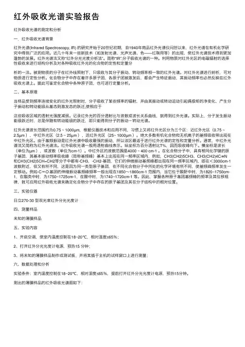 红外吸收光谱实验报告