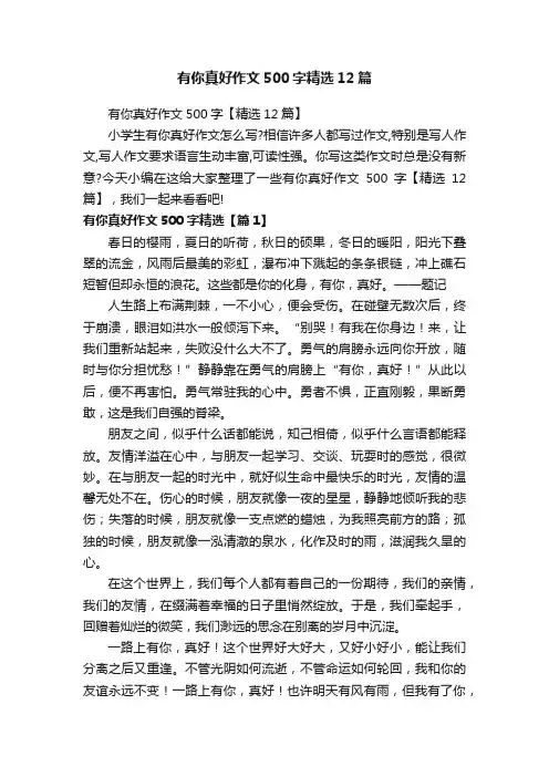 有你真好作文500字精选12篇