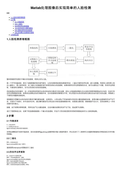 Matlab处理图像后实现简单的人脸检测