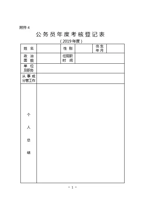 组织部考核表格(个人空表)(1)