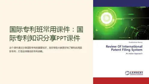 国际专利班常用课件：国际专利知识分享PPT课件