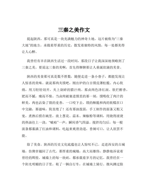 三秦之美作文