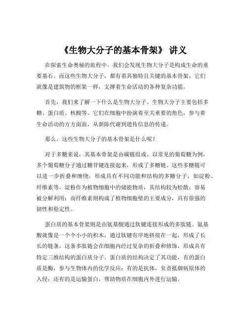 《生物大分子的基本骨架》 讲义
