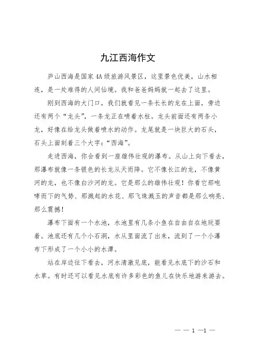 九江西海作文