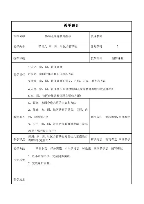《家园合作共育》教案