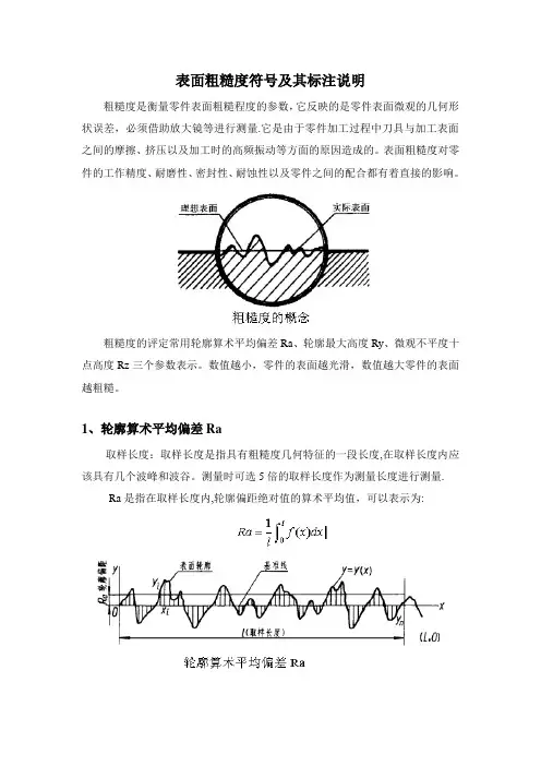 表面粗糙度符号及数值说明