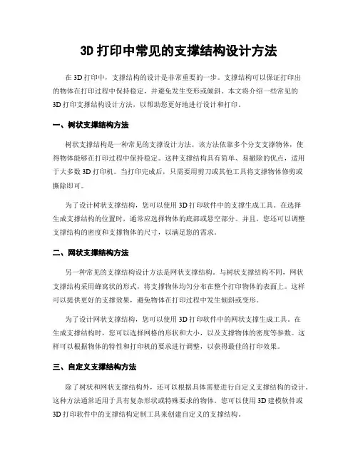 3D打印中常见的支撑结构设计方法