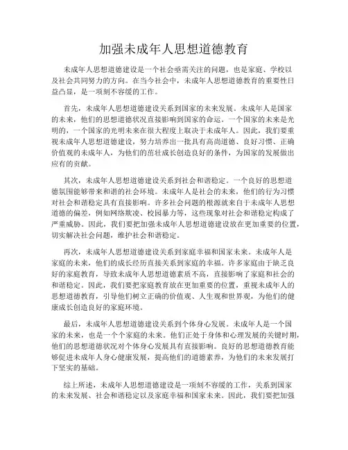 加强未成年人思想道德教育