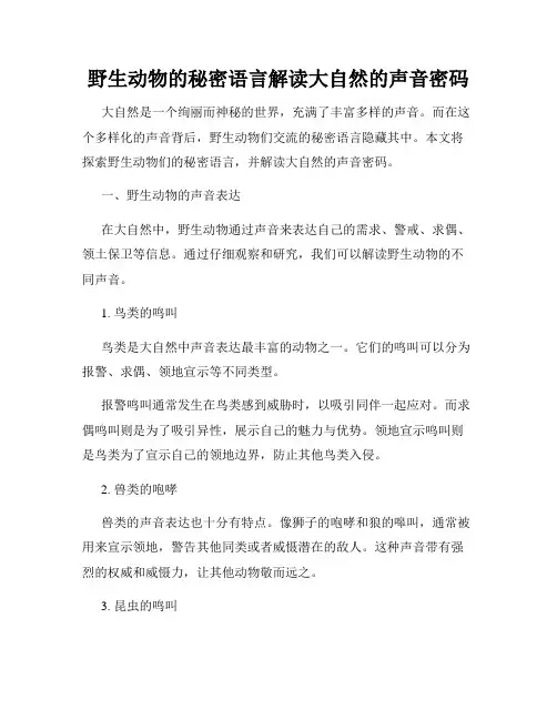 野生动物的秘密语言解读大自然的声音密码