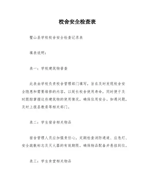 校舍安全检查表