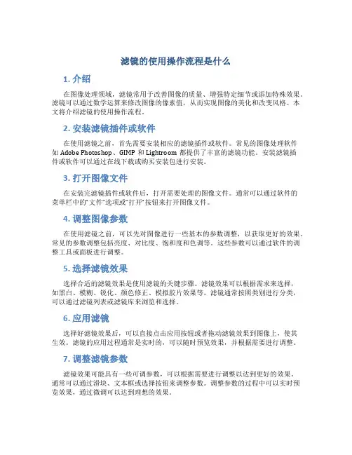 滤镜的使用操作流程是什么