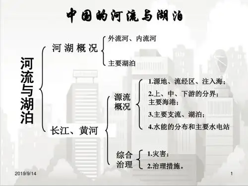 中图版七年级初一地理上册 中国的河流与湖泊